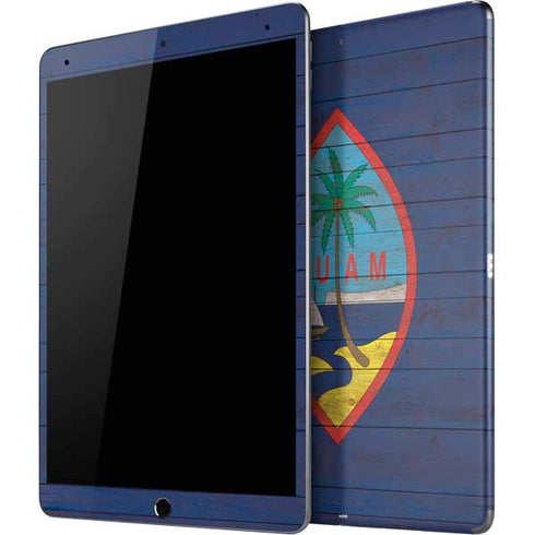 Guam Flag Dark Wood iPad Skins